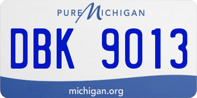 MI license plate DBK9013