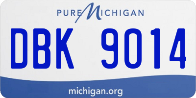 MI license plate DBK9014