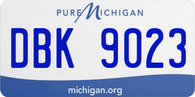 MI license plate DBK9023