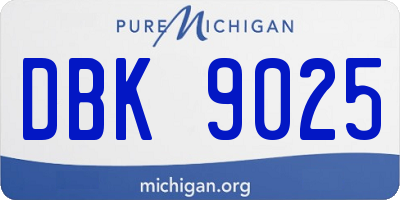 MI license plate DBK9025