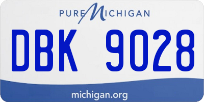 MI license plate DBK9028