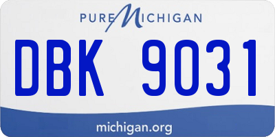 MI license plate DBK9031