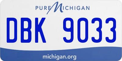 MI license plate DBK9033