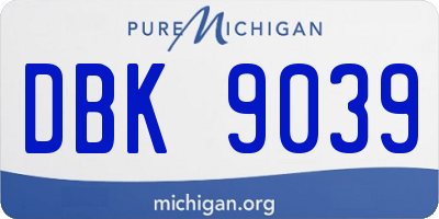 MI license plate DBK9039
