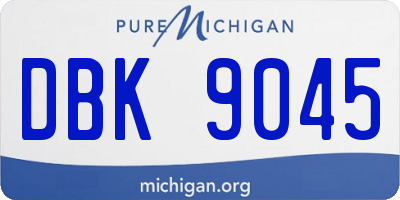 MI license plate DBK9045