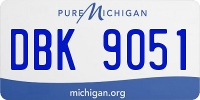 MI license plate DBK9051