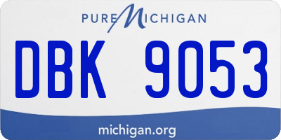 MI license plate DBK9053