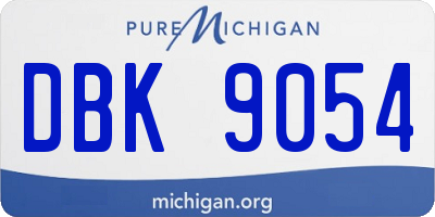 MI license plate DBK9054