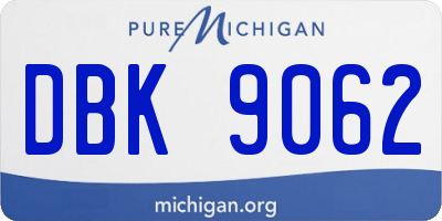 MI license plate DBK9062