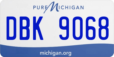 MI license plate DBK9068
