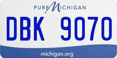 MI license plate DBK9070