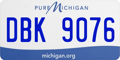 MI license plate DBK9076