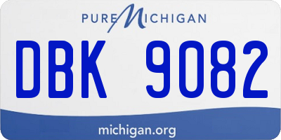 MI license plate DBK9082