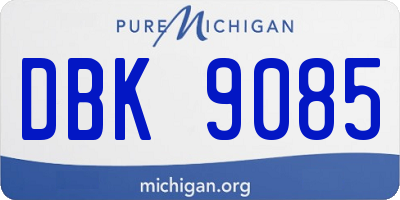 MI license plate DBK9085