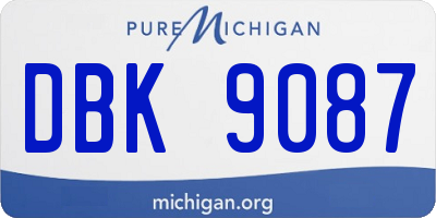 MI license plate DBK9087