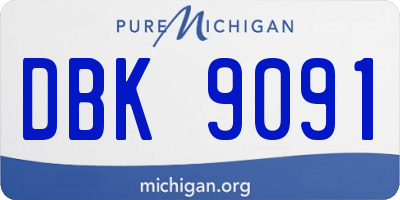 MI license plate DBK9091