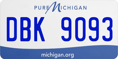 MI license plate DBK9093