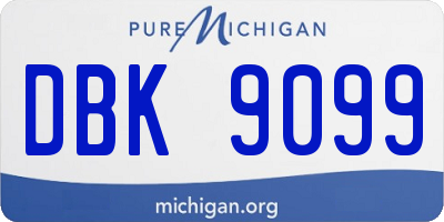 MI license plate DBK9099