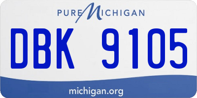 MI license plate DBK9105