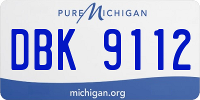MI license plate DBK9112