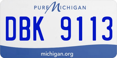 MI license plate DBK9113