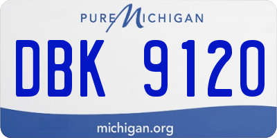 MI license plate DBK9120