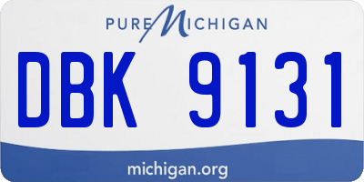 MI license plate DBK9131