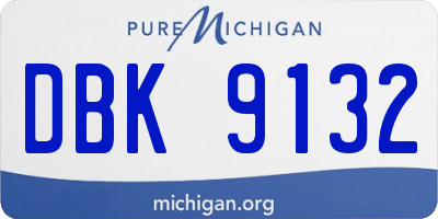 MI license plate DBK9132
