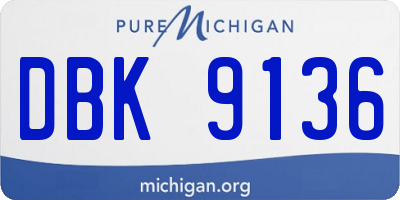 MI license plate DBK9136