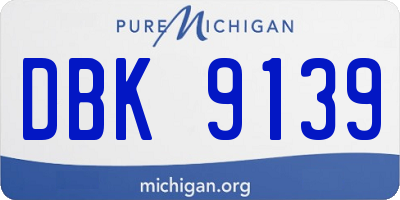 MI license plate DBK9139