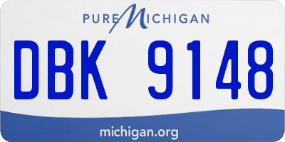 MI license plate DBK9148