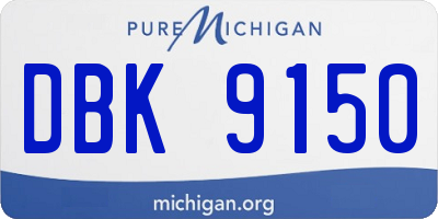 MI license plate DBK9150