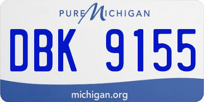 MI license plate DBK9155