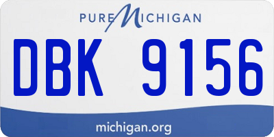 MI license plate DBK9156