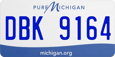MI license plate DBK9164