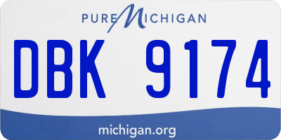 MI license plate DBK9174