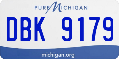MI license plate DBK9179