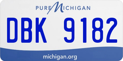 MI license plate DBK9182