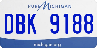 MI license plate DBK9188