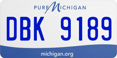 MI license plate DBK9189