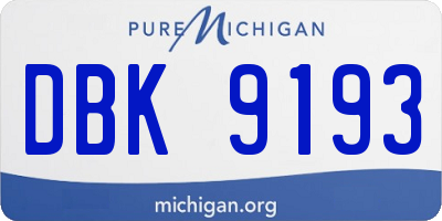 MI license plate DBK9193