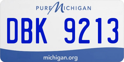 MI license plate DBK9213