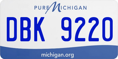 MI license plate DBK9220