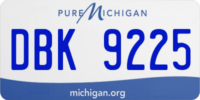 MI license plate DBK9225