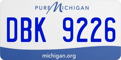 MI license plate DBK9226