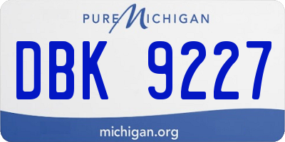 MI license plate DBK9227