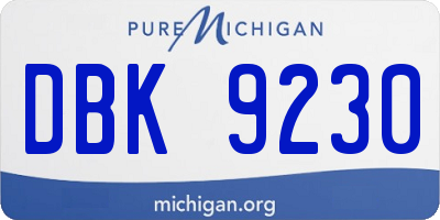 MI license plate DBK9230
