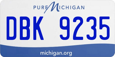 MI license plate DBK9235