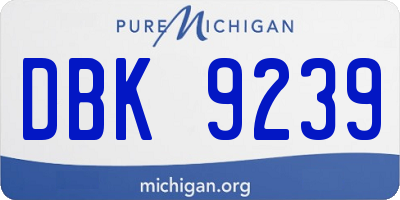 MI license plate DBK9239