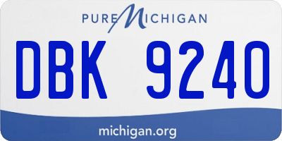 MI license plate DBK9240